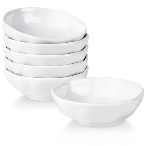 Tacuhy 6 Pack Ceramic Soy Sauce Dish, Dipping Bowls, 3 Oz Small Pinch Bowls, Prep Bowls, Seasoning Condiment Bowls, Mini Side Dishes Dip Bowls for Dipping Sushi Sauce, White Tacuhy 6 Pack Ceramic Soy Sauce Dish, Dipping Bowls, 3 Oz Small Pinch Bowls, Prep Bowls, Seasoning Condiment Bowls, Mini Side Dishes Dip Bowls for Dipping Sushi Sauce, White