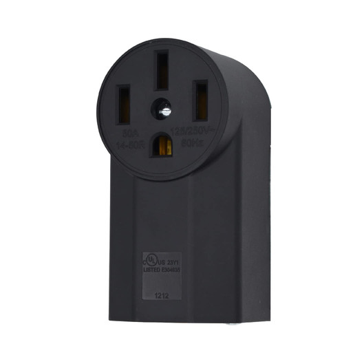 NEMA 14-50R Receptacle 3-Pole 4-Wire Surface Mount Power Receptacle 250V 50A UL Listed, bekca Black (NEMA 14-50R) NEMA 14-50R Receptacle 3-Pole 4-Wire Surface Mount Power Receptacle 250V 50A UL Listed, bekca Black (NEMA 14-50R)