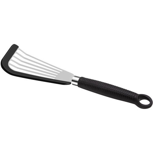 Fish Spatula, Silicone Edge Stainless Slotted Steel Fish Turner Cooking Spatula for Nonstick Cookware Pans, BPA Free Heat Resistant Kitchen Thin Edge Fish Flipper Spatula for Grill Dishwasher Safe