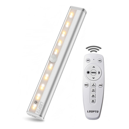 Under Cabinet Lights Wireless with Remote 6 Pack, 20-LED Dimmable Battery Operated Lights Closet Under Counter Light, Stick on Touch Night Light Strip Bar for Kitchen Stairway Bedroom, 3 Colors