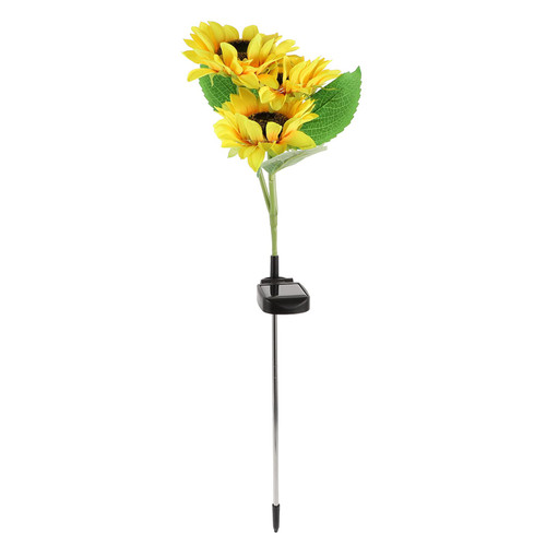 Happyyami Outdoor Ornament Lights LED Sunflower Solar Lights Solar Sunflower Lamp Outdoor Solar Garden Stake Lights with 3 Head Garden Decor for Lawn Patio Pathway Led Street Lights Outdoor