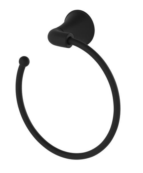 Symmons Elm Hand Towel Ring with Mounting Hardware in Matte Black