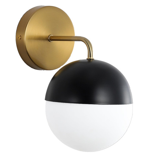 Matte Black and Gold Globe Wall Sconces Mid Century Modern Bathroom Vanity Lighting Fixture Over Mirror Frosted Milky White Glass Wall Light Fixtures for Living Room Hallway Bedroom Matte Black and Gold Globe Wall Sconces Mid Century Modern Bathroom Vanity Lighting Fixture Over Mirror Frosted Milky White Glass Wall Light Fixtures for Living Room Hallway Bedroom