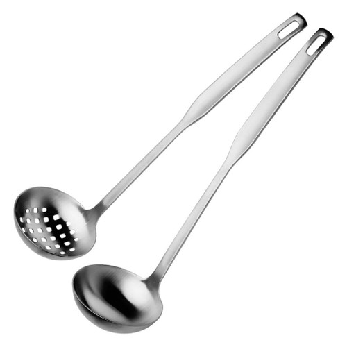 Soup Ladle Soup Ladle, Stainless Steel Ladle Spoon Set for Home Kitchen or Restaurant, Set of 2 - Ladle/Ladle Strainer Modern Cooking and Serving Kitchen Utensils Soup Spoon