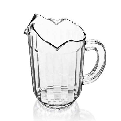 2 Quart Plastic Water Pitcher, 64 oz Clear Polycarbonate Beverage Pitcher with 3 Spouts,Water Pitcher for Restaurants