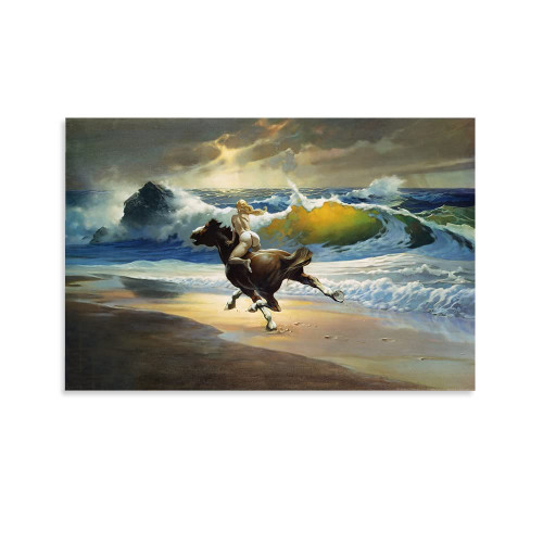 Hitecera Wild Ride Art by Frank Frazetta Canvas Art Poster and Wall Art Picture 12x18inch(30x45cm)