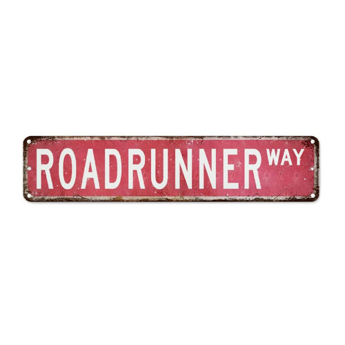 Roadrunner Retro Metal Wall Sign Metal Street Sign Gift For Roadrunner Lover Metal Tin Signs Pet Animal Breed Name Retro Garage Signs For Men Home Quality Sign For Outdoor Office Store Bar Garage