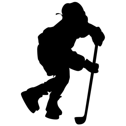 TheVinylGuru Hockey Wall Sticker Decal 4 - Decal Stickers and Mural for Kids Boys Girls Room and Bedroom. Sport Wall Art for Home Decor and Decoration - Ice Hockey Player Silhouette Mural
