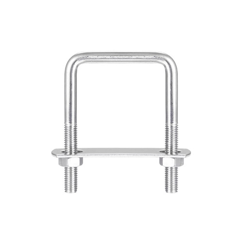 uxcell Square U-Bolts, 52mm(2.05") Inner Width 80mm Length M8 304 Stainless Steel U Clamp Bolt with Nuts and Plates, for Boat Trailer