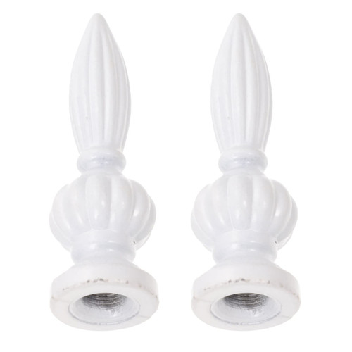ibasenice 2PCS Lamp Finial Cap Knob High Cap Bullets Knob Lamp Shade Finial Decoration Dual Thread Accessories for Lamp Shade White