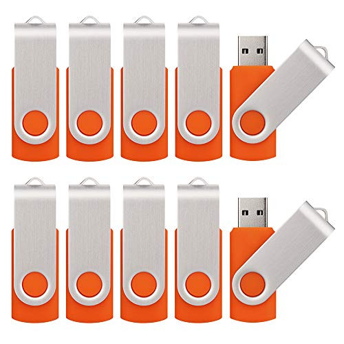 KALSAN 20 Pack 8GB USB Flah Drives Pack USB 2.0 8GB Flash Drive 20 Pack USB Memory Stick-Orange