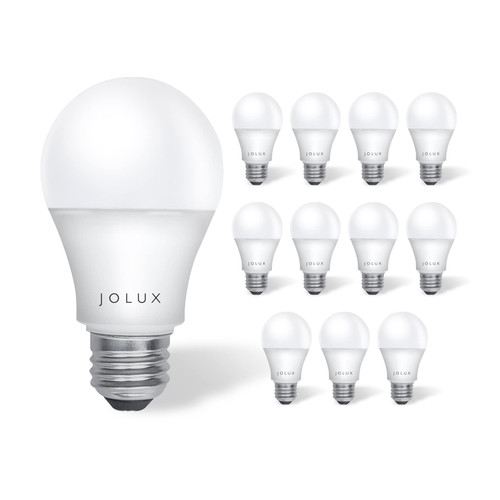 Jolux A19 Led Light Bulbs 100 watt Equivalent,E26 Medium Screw Base Bulbs, 14W 5000K(Daylight), 1500 Lumens Enclosed Fixture Rated, Non-Dimmable,No Flicker,UL Listed, 12-Pack