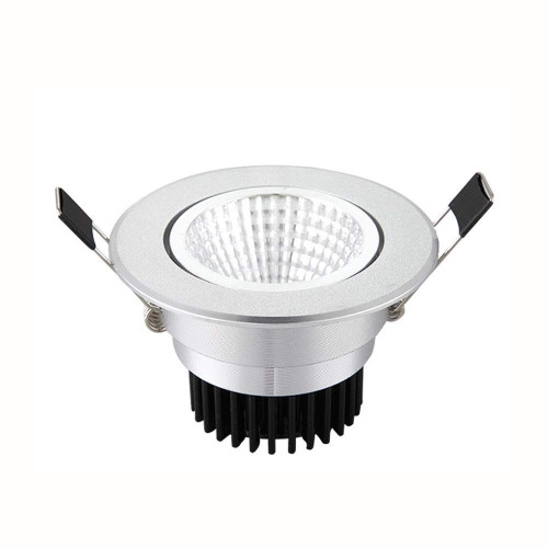 MYKAGS Round Ceiling Spotlights Anti-Glare Modern Silver Recessed Panel Downlight Energy Saving LED Adjustable Commercial Lighting Fixture for Clothing Exhibition Aisle Fashion (Color : White Light_3