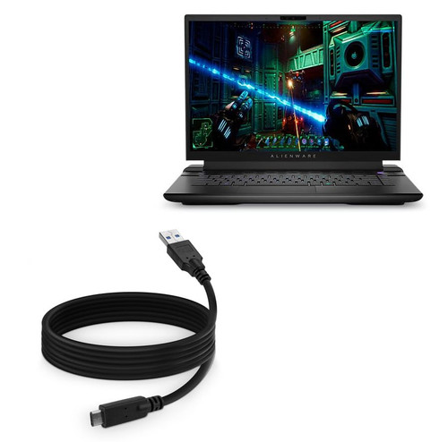 BoxWave Cable Compatible with Dell Alienware m16 - DirectSync - USB 3.0 A to USB 3.1 Type C, USB C Charge and Sync Cable for Dell Alienware m16-6ft - Black