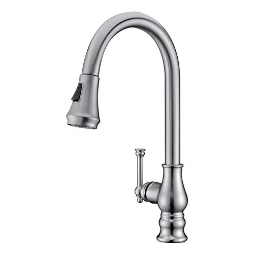 Kitchen Faucet with Pull Out Sprayer Delle Rosa Solid Brass Pre Rinse Kitchen Sink Faucet Brushed Nickel
