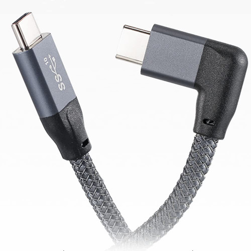 Bluwee Right Angle USB C to USB C 3.2 Gen 2 Cable(3.3FT/1M), Type C Cable 20Gbps Data Transfer 4K@60Hz Video Output 100W PD Fast Charging Cord with E-Marker for Mac, MacBook, iPad Pro