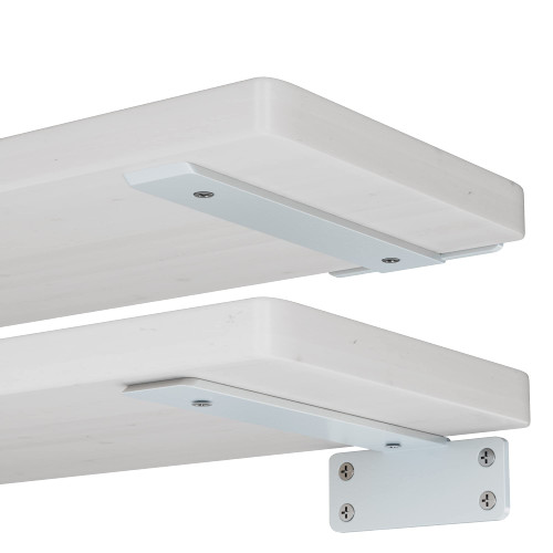 ZGO Floating Shelf Brackets, Shelf Brackets Heavy Duty, White Metal L Brackets for Shelves, Wall Brackets for Shelves, 6 Inch Floating Shelf Hardware(6 Pack)