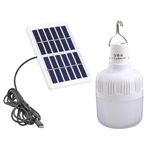 Portable Solar LED Light Bulb Rechargeable Solar Lamp for Outdoor Lighting Fishing Camping Chicken Coop Lamp Lights Solar Camping Lights for Outdoor Garden Tents Waterproof