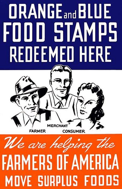Orange & Blue Food Stamps - World War II - Propaganda Poster Magnet Orange & Blue Food Stamps - World War II - Propaganda Poster Magnet