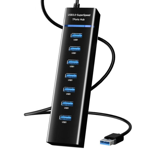 USB Hub 3.0,7 Port USB Hub with 5 Gbps USB Splitter for PS4 PS5 Laptop MacBook Mac Pro Mac Mini iMac Surface Pro XPS PC Flash Drive Mobile HDD USB Hub 3.0,7 Port USB Hub with 5 Gbps USB Splitter for PS4 PS5 Laptop MacBook Mac Pro Mac Mini iMac Surface Pro XPS PC Flash Drive Mobile HDD