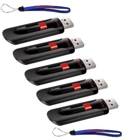 SanDisk Cruzer Glide 64GB (5 Pack) USB 2.0 Flash Drive SDCZ60-064G-B35 - With (2) Everything But Stromboli (tm) Lanyard SanDisk Cruzer Glide 64GB (5 Pack) USB 2.0 Flash Drive SDCZ60-064G-B35 - With (2) Everything But Stromboli (tm) Lanyard