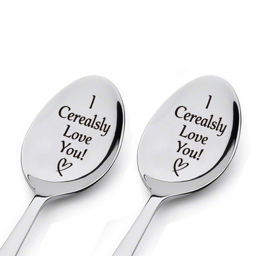 I Cerealsly Love You Engraved Stainless Steel Cereal Spoon Personalized Gift for Valentine's Day gift,Birthday Gift,Thanksgiving Day Gift,Christmas Gift