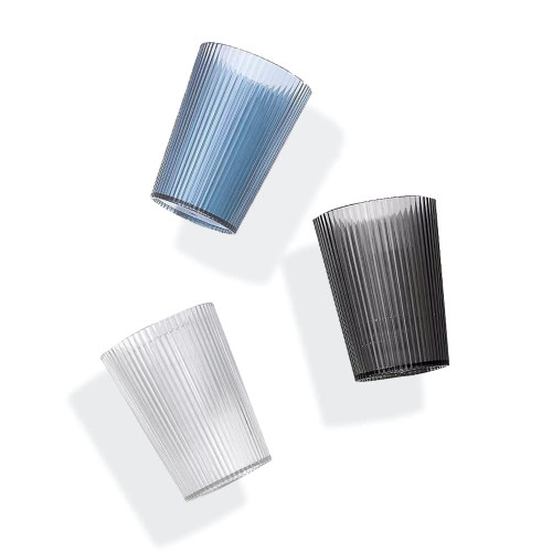 CAWEIN Toothbrush Cup Holder, Bathroom Tumbler, Unbreakable Cup, Reusable mouthwash Cup, mug3PCS (Blue&Clear&Grey)