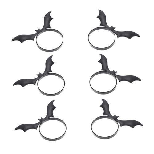 BESTOYARD 12pcs Napkin Ring Cocktail Rings Dining Table Decor Black Napkins Haunted House Napkin Holder Wedding Serviette Buckle Halloween Wristband Banquet Table Decor Napkin Rings