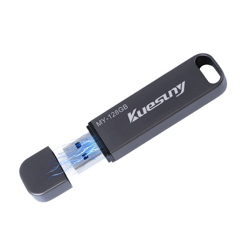 Kuesuny USB Flash Drive 128GB, External SSD 500MB/s Super Speed Flash Drive, USB 3.2 Solid State USB Drive Portable Metal USB Memory Stick