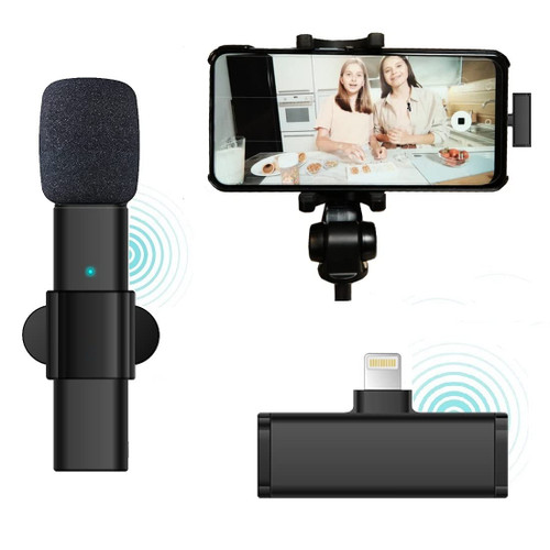 ZAMPAM Wireless Lavalier Microphone for iPhone - (Plug and Play) Lapel Auto-syncs Clip-on Mic for Youtubers,Facebook Live Stream,Vloggers,Interview,Tiktok,Vlogging (for iPhone)