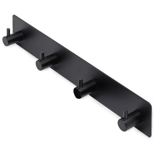 GDFYMI Key Holder for Wall, Key Hooks for Wall Adhesive, Matte Black Key Rack for Wall Decorative, Key Hanger with 4 Hooks for Hanging, Stainless Steel Towel Hook for Kitchen Bathroom Hallway Entryway
