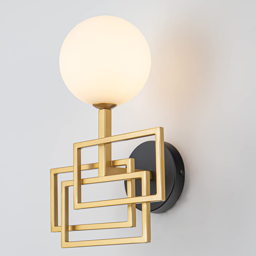 SPARKSOR Gold Wall Sconce 1 Light,Mid Century Modern Globe Wall Sconce, Gold Wall Light for Home Decor Restaurant Living Room Bedside Stairs Bathroom Mirror SPARKSOR Gold Wall Sconce 1 Light,Mid Century Modern Globe Wall Sconce, Gold Wall Light for Home Decor Restaurant Living Room Bedside Stairs Bathroom Mirror