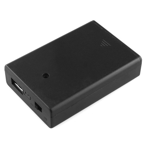 DGZZI Battery Case 3 AA Battery Box Holder with ON-Off Switch and USB Female Socket Black