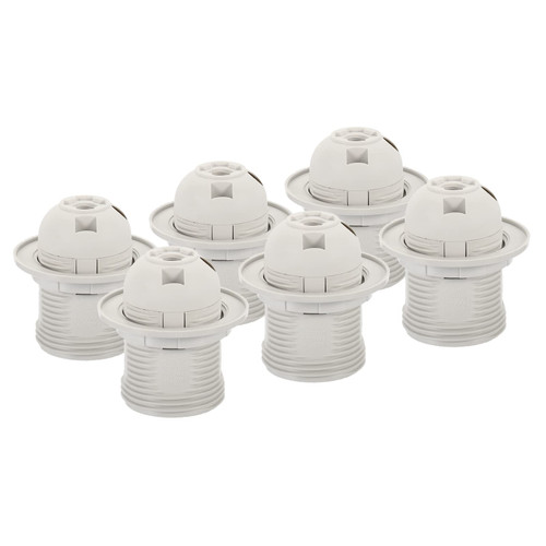 MECCANIXITY Threaded Light Socket Base 250V E26/E27 58x39mm Screw Thread 41mm Bulb Lamp Holder for LED Retro Pendant Lights White Pack of 10