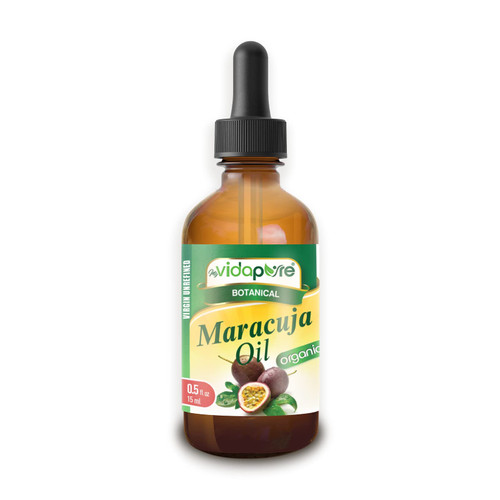 Pure MARACUJA OIL Passion Fruit WILD GROWTH Brazilian. 0.5 Fl.oz.- 15 ml. For Skin, Face, Hair, Lip and Nail Care. by myVidaPure