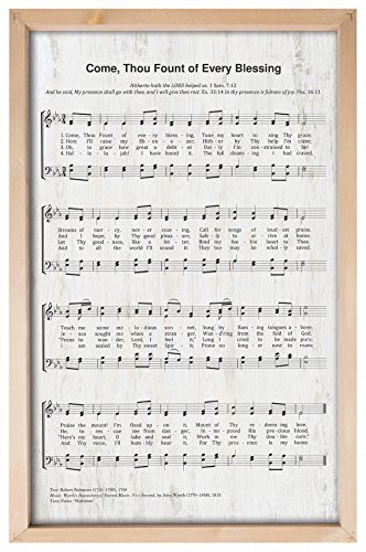 P. GRAHAM DUNN Come Thou Fount Every Blessing Rustic Sheet Music 16 x 24.5 Inch Wood Framed Wall Plaque
