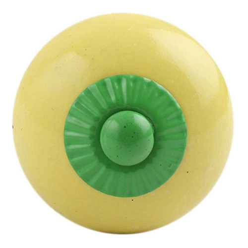 Indian Shelf 2 Pieces Cute Cabinet Knobs | Solid Drawer Knobs | Yellow Kids Dresser Knobs | Ceramic Knobs and Pulls for Cabinets and Drawers | Kitchen Pulls | Knobs for Cabinets