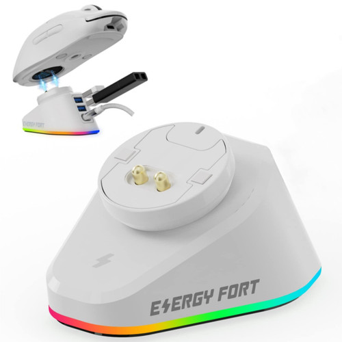 Mouse Charging Dock for Logitech Mouse, Magnetic Wireless Gaming Mice Charging Station for G PRO X SUPERLIGHT,G502/G502X/G502X Plus Lightspeed, G703, G903, Replace for Powerplay Charging System(White)