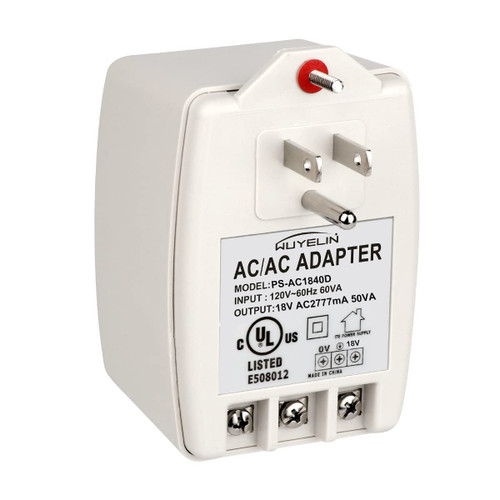 18V 50VA Alarm Systems Security Gate and Doorbell Transformer?18V 50VA Plug in Transformer Compatible with All Versions of Doorbell,Security Video,CCTV Systems,ETC.Auto-Resetting PTC Fuse