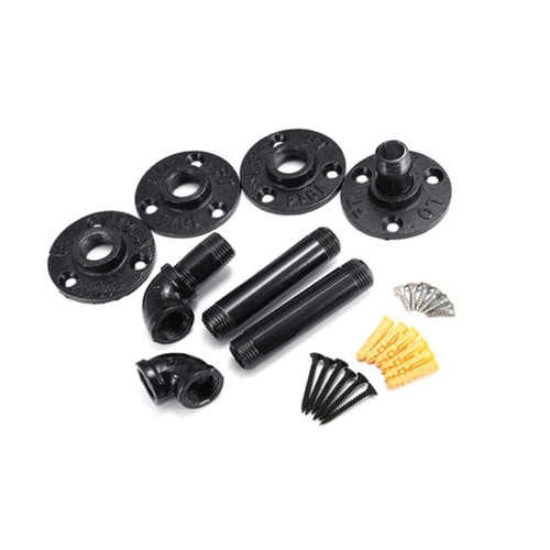 Kitchen Sink Stopper 2pcs Black Shelf Support Pipe Shelf Support Bracket Iron Pipe Bracket Support Frame Iron Tube Pipe Rack Paint Pole Extension