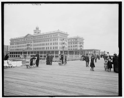 HistoricalFindings Photo: Hotel Rudolf,boardwalks,Hotels,Wheeled Chairs,Atlantic City,New Jersey,NJ,1890