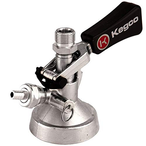 Kegco KC KT3102W-G Keg Taps Coupler G System Ergonomic Lever Handle with Stainless Steel Probe, Brass