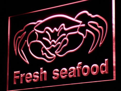 Fresh Seafood Crab Chinese Restaurant LED Sign Night Light i826-r(c)