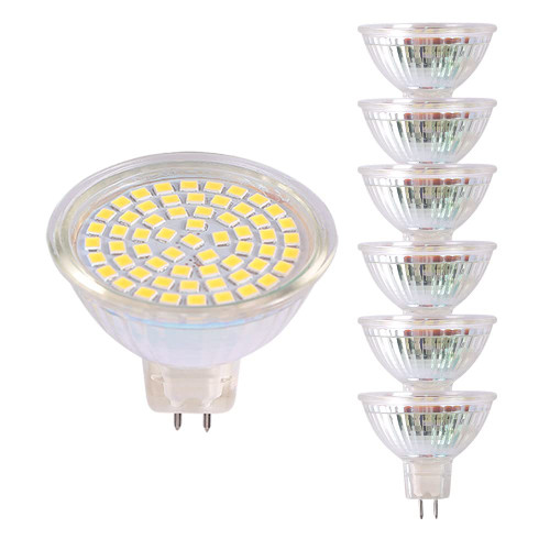 ukzboss MR16 LED Bulbs GU5.3 12V Outdoor Landscape Light Bulb 5W 400LM 50W Halogen Equivalent 4000K Natural White120 Degree Flood for Track Recessed Lighting 6 Pack (12V 5W 4000K 6Pcs)