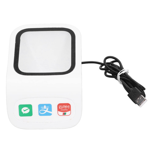 Desktop Barcode Scanner Voice Prompts 2D QR Barcode Scanner USB Interface for Supermarket Payment