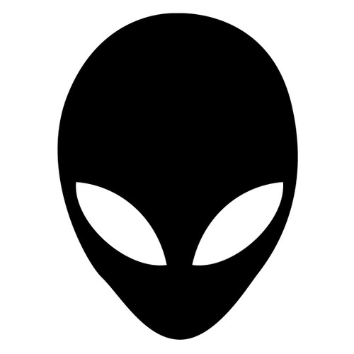 Alien Head Silhouette Vinyl Decal Sticker - Sticker Bomb Vinyl Decal for Car Truck, Computer, Anywhere! Premium 6 Year Outdoor Vinyl (Gloss Black)