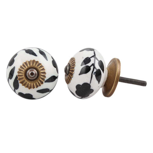 Indian Shelf 4 Pieces Dresser Knobs for Kids | Day Night Kitchen Knobs and Pulls for Cabinets | Dresser Drawer Pulls White | Bathroom Knobs Ceramic | Cabinet Drawer Knobs | Single Drawer Knob