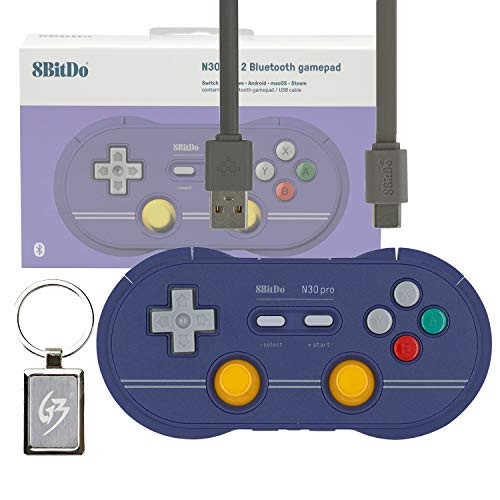 Mcbazel 8Bitdo N30 Pro 2 Wireless Bluetooth Gamepad Controller C Edition for Nintendo Switch Windows MacOS Android Steam with Gam3Gear Keychain