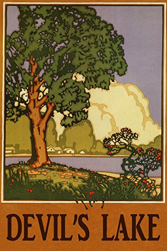 WONDERFULITEMS Devil's Lake State Park Baraboo Wisconsin American Landscape Travel Tourism Vintage Poster REPRO ON Paper OR Canvas (12" X 16" Image Matte Paper)