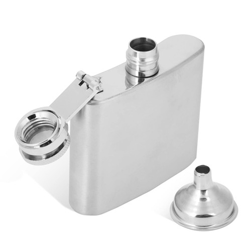 2 Oz Stainless Steel Hip Flask Leakproof Drinking Flask with Funnel Flask Hip Set for Men Camping Pocket Flask Easy Pour Funnel Flask Whiskey Flask Metal Liquor Flask Drinking Flask Ideal for Gift